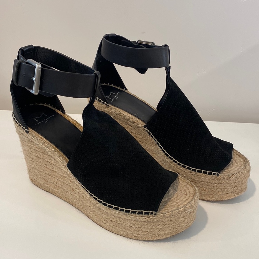 New Marc Fisher wedge espadrille ankle strap size 10